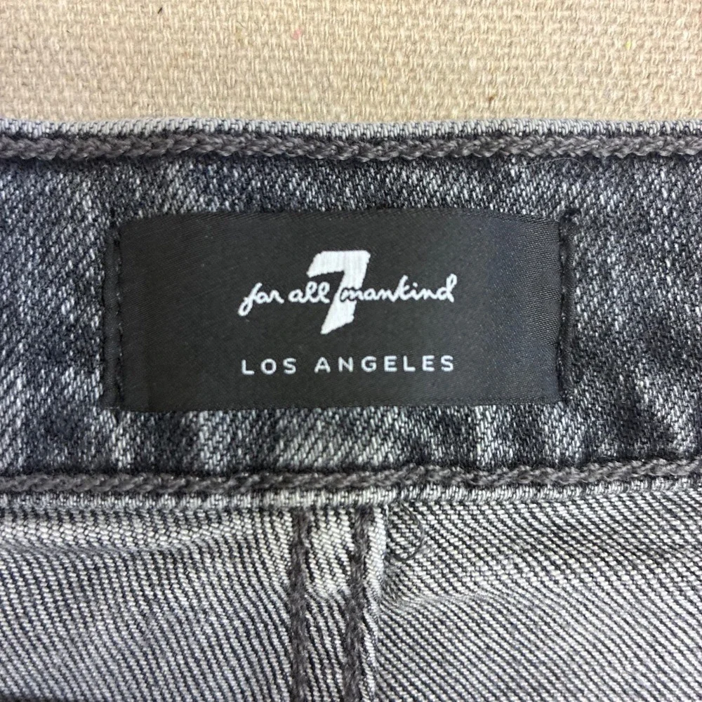 7 For All Mankind The Straight Jeans Mens 38 Gray New Distressed Indie Sleeze